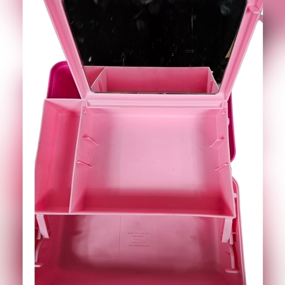 Vintage Caboodles California Hot Pink Make Up Case with Mirror Made‎ in USA - Picture 9 of 13
